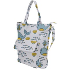 Cartoon Whale Seamless Background Pattern Shoulder Tote Bag by Jancukart