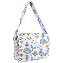 Cartoon Whale Seamless Background Pattern Courier Bag by Jancukart