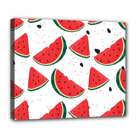 Watermelon Seamless Pattern Deluxe Canvas 24  X 20  (stretched) by Jancukart