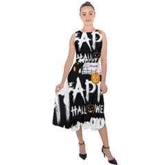 Happy Halloween Midi Tie-back Chiffon Dress by Jancukart