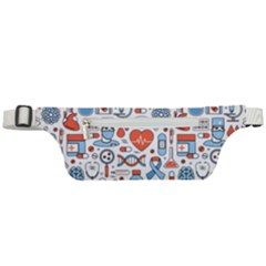 Medical Icons Square Seamless Pattern Active Waist Bag by Jancukart