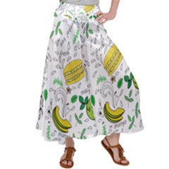 Hamburger With Fruits Seamless Pattern Satin Palazzo Pants by Jancukart