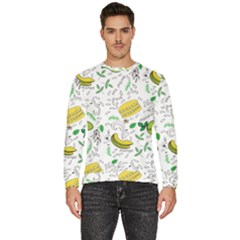 Hamburger With Fruits Seamless Pattern Men s Fleece Sweatshirt by Jancukart