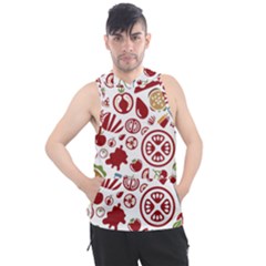 Pizza Seamless Pattern Background Men s Sleeveless Hoodie by Jancukart