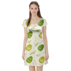 Easter Green Eggs  Short Sleeve Skater Dress by ConteMonfrey