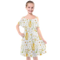 Easter Garden   Kids  Cut Out Shoulders Chiffon Dress by ConteMonfrey