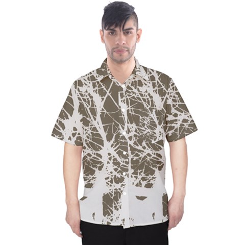 Botanical Motif Drawing Design Men s Hawaii Shirt by dflcprintsclothing