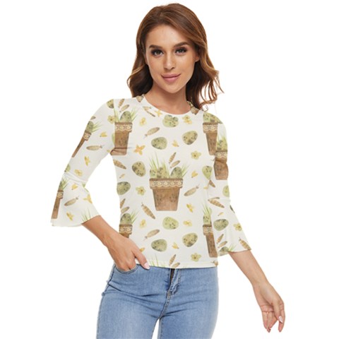 Plant Pot Easter Bell Sleeve Top by ConteMonfrey