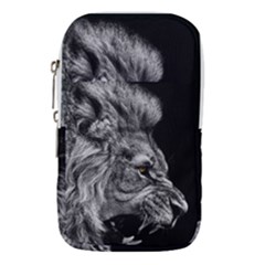 Roar Angry Male Lion Black Waist Pouch (large) by danenraven