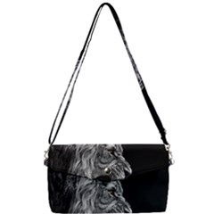 Roar Angry Male Lion Black Removable Strap Clutch Bag by danenraven