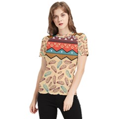 Ethnic Tribal Pattern Background Women s Short Sleeve Rash Guard by Vaneshart