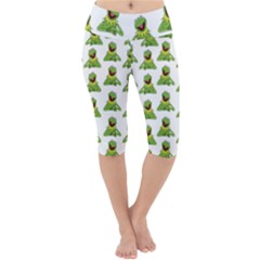 Kermit The Frog Lightweight Velour Cropped Yoga Leggings by Valentinaart