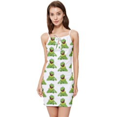 Kermit The Frog Summer Tie Front Dress by Valentinaart