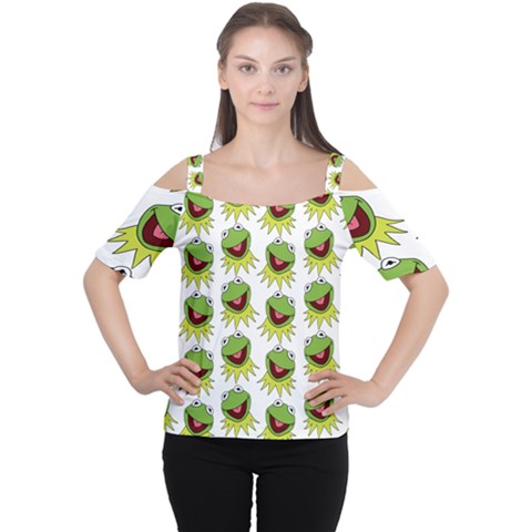 Kermit The Frog Cutout Shoulder Tee by Valentinaart