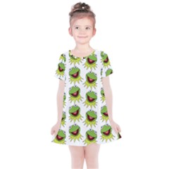 Kermit The Frog Kids  Simple Cotton Dress by Valentinaart