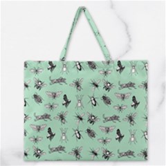 Insects Pattern Zipper Large Tote Bag by Valentinaart