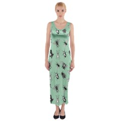 Insects Pattern Fitted Maxi Dress by Valentinaart