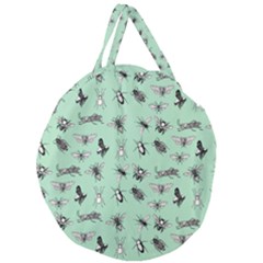 Insects Pattern Giant Round Zipper Tote by Valentinaart