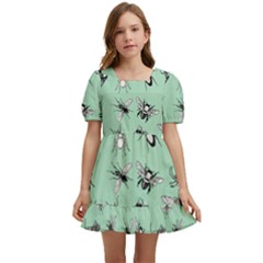 Insects Pattern Kids  Short Sleeve Dolly Dress by Valentinaart