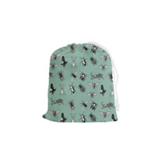 Insects Pattern Drawstring Pouch (small) by Valentinaart