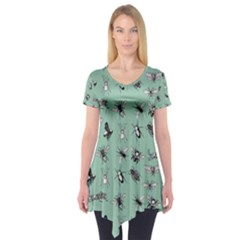 Insects Pattern Short Sleeve Tunic  by Valentinaart