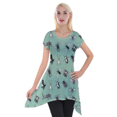 Insects Pattern Short Sleeve Side Drop Tunic by Valentinaart