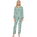 Insects pattern Womens  Long Sleeve Velvet Pocket Pajamas Set View1