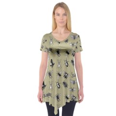 Insects Pattern Short Sleeve Tunic  by Valentinaart