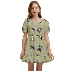 Insects Pattern Kids  Short Sleeve Dolly Dress by Valentinaart