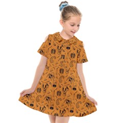 Halloween  Kids  Short Sleeve Shirt Dress by Valentinaart