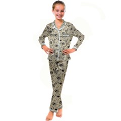 Halloween  Kid s Satin Long Sleeve Pajamas Set by Valentinaart