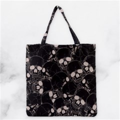 Skull Pattern Grocery Tote Bag by Valentinaart