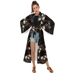 Skull Pattern Maxi Kimono by Valentinaart