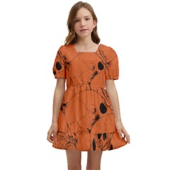 Skull Pattern Kids  Short Sleeve Dolly Dress by Valentinaart