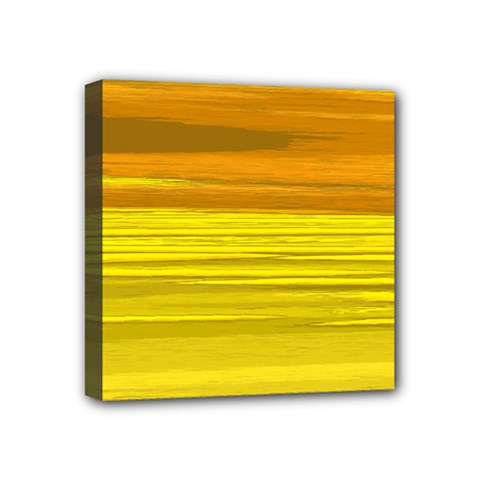 Yellow And Gold Horizontal Stripes - Abstract Art Mini Canvas 4  X 4  (stretched) by KorokStudios