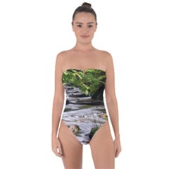 Bach Water Landscape Nature Forest Summer Sun Tie Back One Piece Swimsuit by danenraven