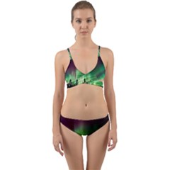 Aurora Borealis Northern Lights Forest Trees Woods Wrap Around Bikini Set by danenraven