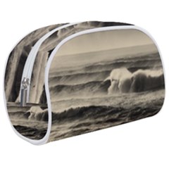 Sea Ocean Waves Sunset Sunrise Rough Seas Nature Black White Make Up Case (medium) by danenraven