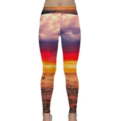 Denmark Sunset Dusk Sky Clouds Sea Ocean Water Classic Yoga Leggings by danenraven