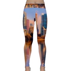 Vancouver Canada Sea Ocean Reflections Skyline Classic Yoga Leggings by danenraven