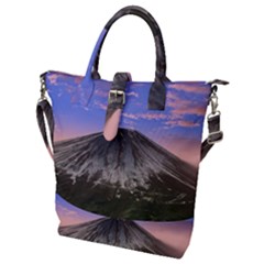 Mount Mountain Fuji Japan Volcano Mountains Buckle Top Tote Bag by danenraven