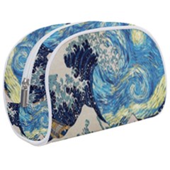 The Great Wave Of Kanagawa Painting Starry Night Vincent Van Gogh Make Up Case (medium) by danenraven