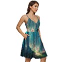 Magical Forest Forest Painting Fantasy V-Neck Pocket Summer Dress  View2