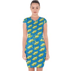 Pattern Aliens Capsleeve Drawstring Dress  by artworkshop