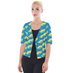 Pattern Aliens Cropped Button Cardigan by artworkshop