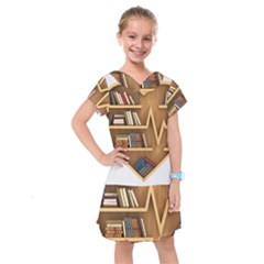 Bookshelf Heart Kids  Drop Waist Dress by artworkshop