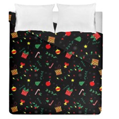 Christmas Pattern Texture Colorful Wallpaper Duvet Cover Double Side (queen Size) by Ravend