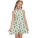 Christmas Tree Pattern Christmas Trees Kids  Halter Collar Waist Tie Chiffon Dress View1