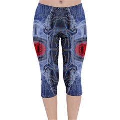 Art Robot Artificial Intelligence Technology Velvet Capri Leggings  by Ravend