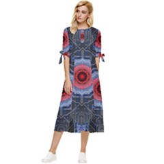 Art Robots Artificial Intelligence Technology Bow Sleeve Chiffon Midi Dress by Ravend